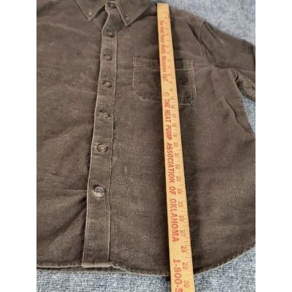 Vintage Nautica Corduroy Button Up Shirt Men Sz L Chocolate Casual Workwear - Picture 3 of 7